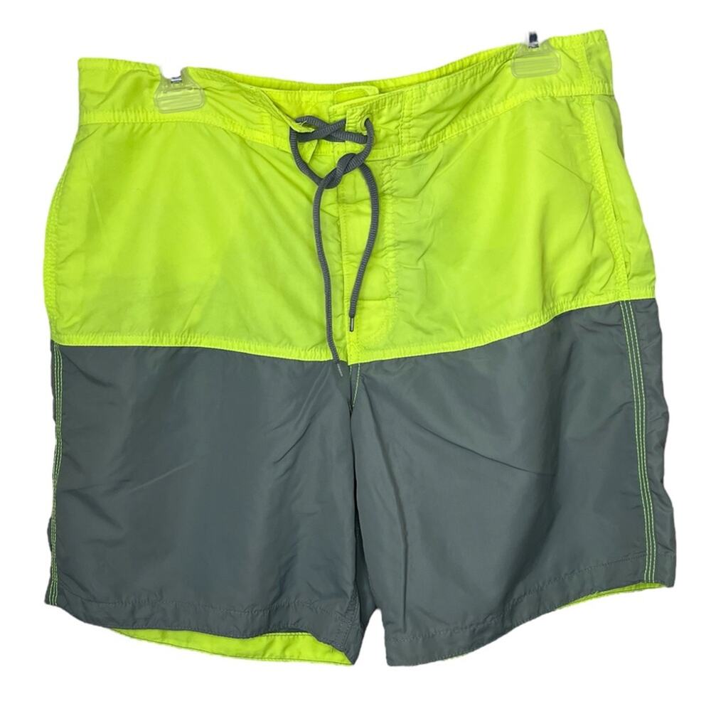 GAP Swim Trunks Neon & Gray Shorts Size Medium